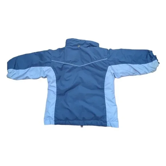 Columbia Boys Reversible Blue Puffer Ski Jacket Full Zip Insulated Size 4/5